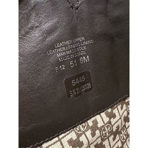 Tory Burch Irene chocolate brown suede with gold hardware design equestrian ridi - Picture 14 of 16